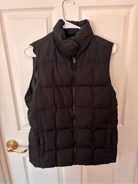 Lands' End Black Quilted Puffer Vest for Women